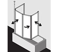 Kermi Vario 2000 mur pliant 2- / 2000 -wing V2TS2080142UK 79-81,3x140cm, blanc, TSG SR Opaco