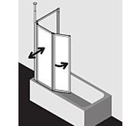 Kermi Vario 2000 mur pliant 2 vantaux V2TS1075141PK 101, 2000 -102,7x140cm, argent mat, transparent TSG KermiClean