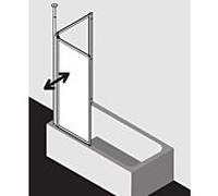 Kermi Vario 2000 mur pliant 2000 -wing V2FW1065141UK 70, 2000 -71,7x140cm, argent mat, ESG SR Opaco