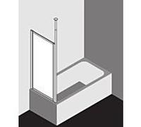 Kermi Vario 2000 paroi latérale V2TWD080141UK 71.4-74.6x140cm, finition argent mat, TSG SR Opaco