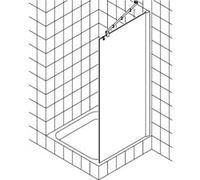 Kermi Walk-in WALL PASA XP TWF 08020, PXTWF080201AK, Couleur: Verre véritable argenté brillant mat transparent