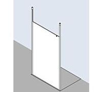 Kermi Walk-In XS match0 XSFD1120201AK 120x200cm, argent mat brillant, verre de sécurité trempé, avec 2 supports de plafond