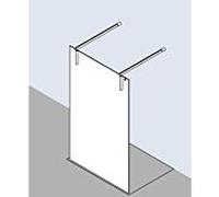 Kermi Walk-In XS match0 XSFW1130201PK 130x200cm, argent mat brillant, verre de sécurité trempé clair, avec 2 supports muraux