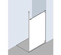 Kermi Walk-In XS match0 XSWD3130201PK 130x200cm, argent mat brillant, verre de sécurité trempé clair, à droite, avec support de plafond