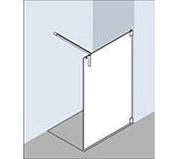 Kermi Walk-In XS match0 XSWW2130201PK 130x200cm, argent mat brillant, verre de sécurité trempé clair, gauche, avec support mural