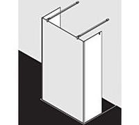 Kermi Xb champ fixe XBFFW03020VUK 31.7x200cm, argent brillant, ESG SR Opaco, système en verre