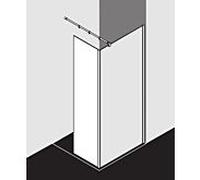 Kermi Xb champ fixe XBFFW04020VUK 41.7x200cm, argent brillant, ESG SR Opaco, système en verre