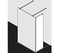 Kermi Xb champ fixe XBFFW06020VKK 61.7x200cm, verre de sécurité trempé argent brillant, propre