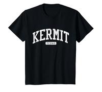 Kermit Texas TX JS03 College University Style T-Shirt, Enfant, Noir, 4 Ans