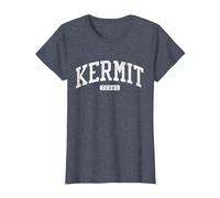 Kermit Texas TX JS03 College University Style T-Shirt, Femme, Bleu Chiné, XL