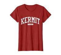 Kermit Texas TX JS03 College University Style T-Shirt, Femme, Canneberge, 3XL