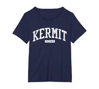Kermit Texas TX JS03 College University Style T-Shirt, Femme Grandes Tailles, Bleu Marine, 4X