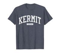 Kermit Texas TX JS03 College University Style T-Shirt, Homme, Bleu Chiné, M