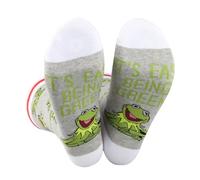 Kermit The Frog Crew Sock It's Easy Being Green Chaussettes fantaisie sur le thème des Muppet Cadeau pour les amoureux de la grenouille Kermit, Chaussette verte, Taille unique