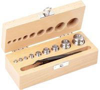 Kern 35402 Kit de poids 354-02, OIML classe M2, valeur nominale 1 g - 50 g, bouton, acier inoxydable finement tourné, dans un étui en bois