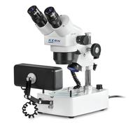 KERN Optics Microscope Zoom stéréo, Tube binoculaire, Bijoux, Style Pilier, Objectif 0,7X à 3,6X, halogène 10 W, lumière transmise, halogène 10 W, lumière inégale