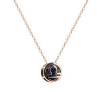 KERNES Douze Colliers Horoscope, Collier Zodiaque plaqué Or 14 carats, 12 Colliers Constellation avec Pierres de Naissance, Collier pendentifs amulette Signes du Zodiaque (Balance)
