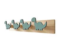 Keronio Crochets Mural En Bois De Dinosaure, 4 Hooks, Rustique, 100% Bois, Crochet Mural Dinosaure, Pour Chambre D'enfant, Salle De Bain, Crèche, Couloir D'entrée