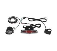 kerout Ensemble de feux avant et arrière pour vélo électrique - Entrée 36 V 48 V 52 V 60 V avec klaxon DK336 - Interrupteur de rotation - Lumière de vélo électrique