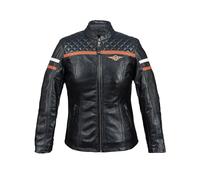 KEROZEN Ashley Veste en cuir pour femme (as4, alpha, x_l, regular, regular, Noire)