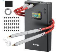 Kerpu Poste à souder par points, sans fil, 12000 mAh, écran LCD de 2 pouces, mini soudeuse portable et réglable avec 199 vitesses