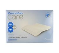KerraMax Care Pansements super absorbants de 5,1 x 5,1 cm (PRD500-025) - Absorbe l'exsudat et l'isole pour éviter les fuites ou les gouttes pour un meilleur confort du patient et le traitement des