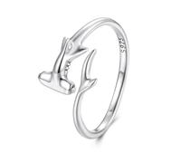 Kerraom Bague Dragon Réglables en Argent 925 Bague Phénix Oriental Plaqué Or Blanc Ajustable Bagues Ouverte Mythologique Bijoux Femme Fille Cadeau