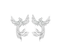 Kerraom Boucles d'Oreilles Phénix en Argent 925 - Bague d'Oreille Oiseau Bijoux Symbolique Renaissance pour Femme/Maman/Fille, Cadeau Fête des Mères/Anniversaire