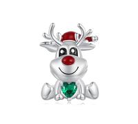 Kerraom Christmas Charm Petit Cerf de Noël Charme en Argent 925 pour Femmes Bracelets Collier Filles Charms Renne Anniversaire Cadeaux