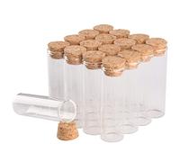 KERREY 5 pièces 30ml Tubes à essai avec Bouchon en liège 25 * 80mm Tubes en Verre Terrarium Pots à épices Bouteilles flacons for Artisanat Accessoire de Laboratoire Bricolage