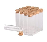 KERREY 5 pièces 40ml Tubes à essai avec Bouchon en liège 25 * 100mm Tubes en Verre Terrarium Pots à épices Bouteilles flacons for Accessoire de Laboratoire Artisanal