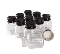 KERREY 5 pièces Dia 27mm 8ml/15ml/20ml/25ml Bouteilles en Verre récipients en Verre avec Bouchons en Aluminium Noir Bouteilles de Potion Pots à épices bocaux en Verre (Color : 25ml)
