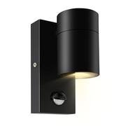 Kerry Applique murale extérieure avec détecteur de mouvement - Éclairage extérieur vers le bas - Alimentation secteur - IP44 - En acier inoxydable noir - Détecteur PIR - Fixation de sécurité pour