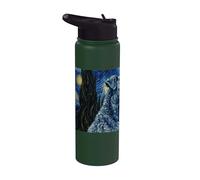 Kerry Blue Terrier Chien Van Gogh Nuit étoilée Stainless Steel Insulated Water Bottle