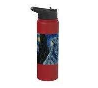 Kerry Blue Terrier Chien Van Gogh Nuit étoilée Stainless Steel Insulated Water Bottle
