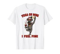 Kerry Blue Terrier Yoga ou Wine I Feel Fine - DIGOR T-Shirt Graphique avec Valeur