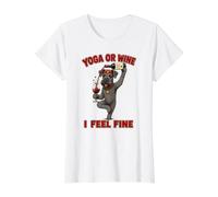 Kerry Blue Terrier Yoga ou Wine I Feel Fine - DIGOR T-Shirt Graphique avec Valeur