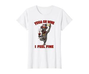 Kerry Blue Terrier Yoga ou Wine I Feel Fine - DIGOR T-Shirt Graphique avec Valeur