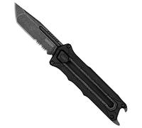 Kershaw Interstellar Pocket Knife, Black Manual OTF Tanto Blade with Serrations, Blackwash Finish with GFN Handle, Bottle Opener & Deep Pocketclip