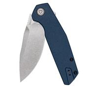 Kershaw Lame de poche pliable lucide de 8,6 cm avec poignée bleue, finition de la lame de lavage en pierre, clip de poche