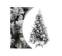 VIDAXL Sapin de No?l ¿¿ flocons de neige et pommes de pin 195 cm PVC/PE