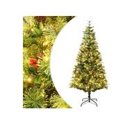 vidaXL Sapin de Noël avec LED et pommes de pin Vert 120 cm PVC et PE Vert