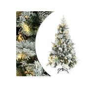 vidaXL Sapin de Noël à flocons de neige LED pommes de pin 195cm PVC/PE