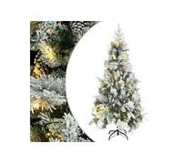 vidaXL Sapin de Noël à flocons de neige LED pommes de pin 225cm PVC/PE 3094562
