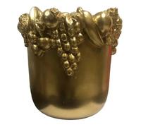KERSTEN VASO DI CERAMICA CON FRUTTA, 25X25X25 CM, ORO, VASI FIORIERE