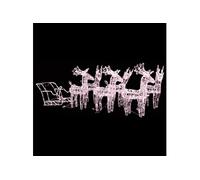 Kerstversiering rendieren en slee 320 LED's acryl3100423