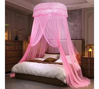 Kertnic Moustiquaire de lit pour Filles, Rideau de lit Princesse en Maille Fine Transparente en Forme de dôme, Tente en Dentelle pour Enfants et Adultes, lit jumeau, Grand lit, Grand lit (Violet