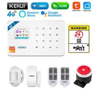 KERUI Activ- Kit de système d'alarme domestique sans fil, Tuya Smart Andrea Control, capteur de mouvement, prise en charge antivol Alexa, W184, 4G, WiFi 101 KIT 2