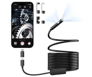 KERUI caméra endoscopique à objectif simple/double pour iPhone iPad IOS et Android type-c lumière LED IP67 caméra d'inspection industrielle d'endoscope Double objectif