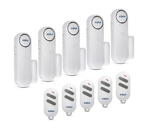 KERUI Détecteur ouverture Porte, Alarme de Porte et de Fenêtre-Système d'Alarme sans Abonnement avec 5 Alarmes de fenêtre, 5 Télécommandes, 3 Modes Alarme Maison sans Fil